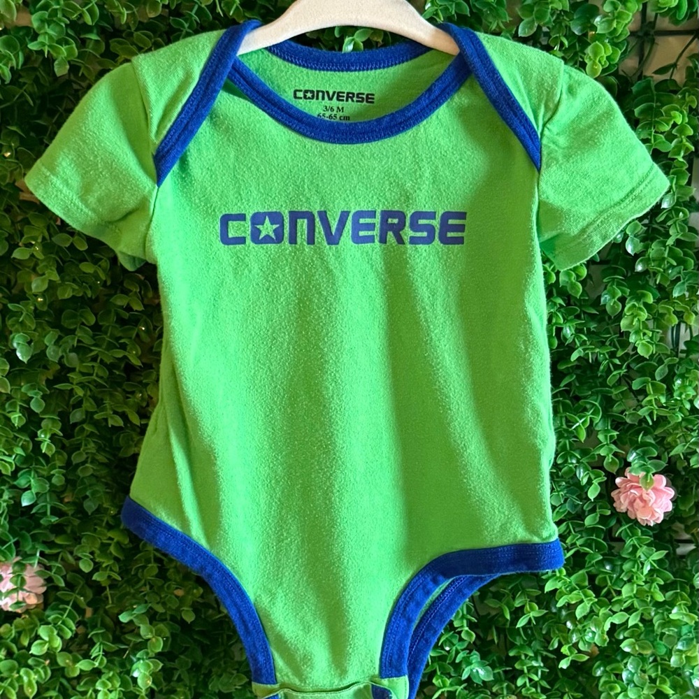 Converse Baby Bodysuit | Green & Blue 3–6M Graphic Onesie